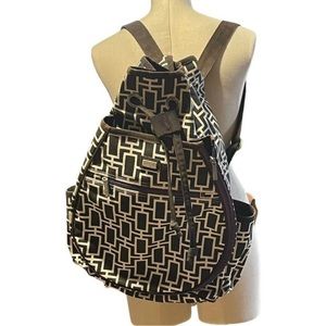 Ame and Lulu black and white tennis backpack
